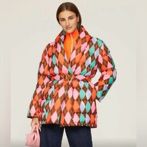 Rachel Antonoff Multicolor Argyle Puffer Jacket